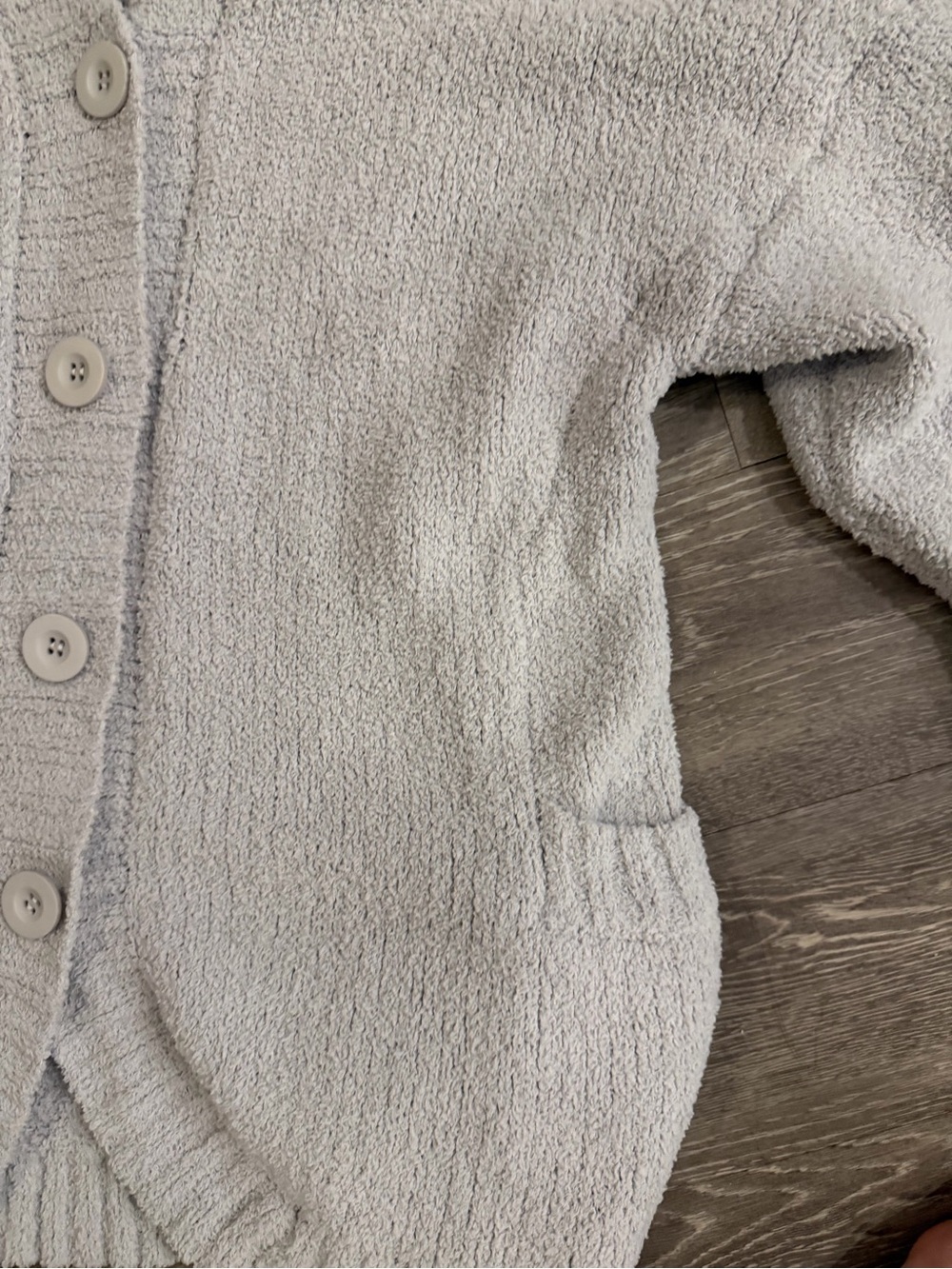 Very J plush knit pocket hooded cardigan gray size small - Picture 3 of 5